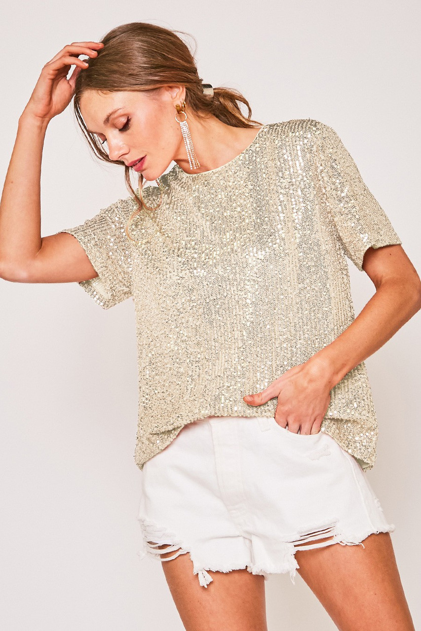 Gold Sequin Tops