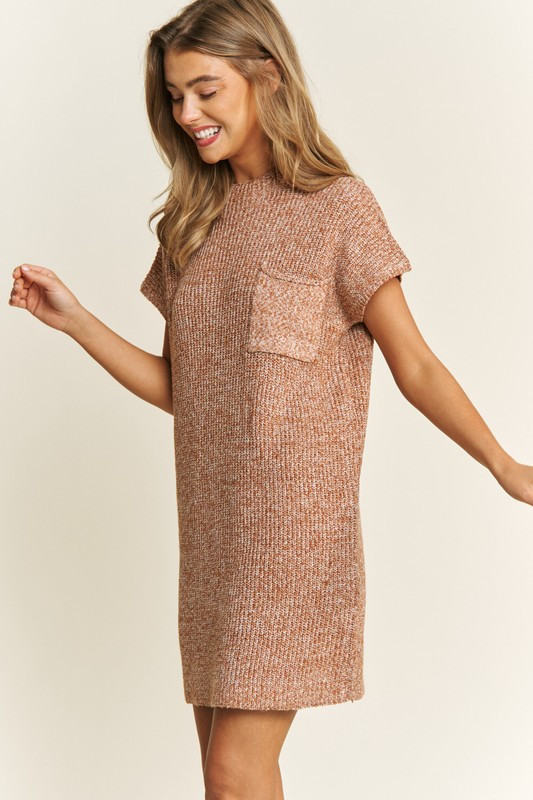 Burnt Orange Short Sleeve Sweater Dress Burnt Orange Short Sleeve Sweater Dress
