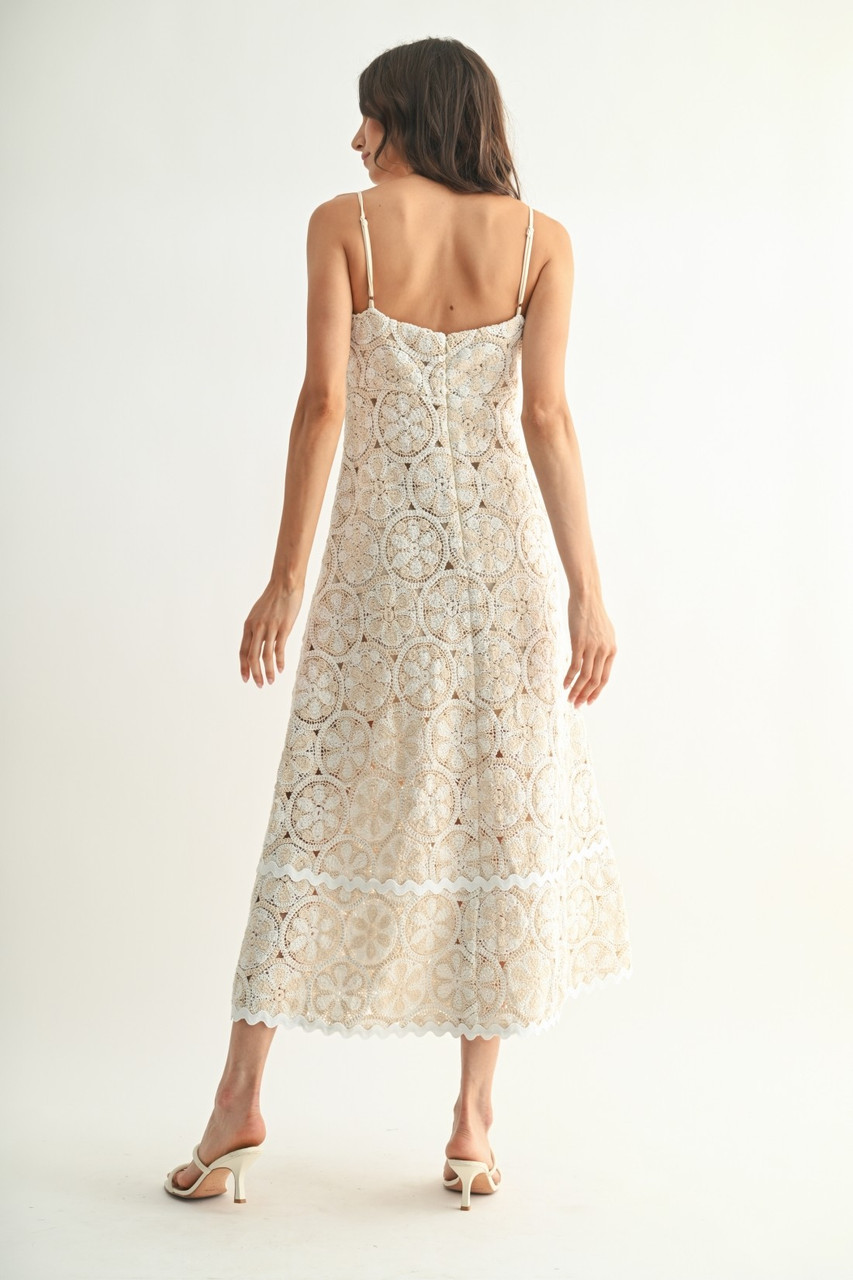 Crochet Lace Maxi Dress Longhorn Fashions