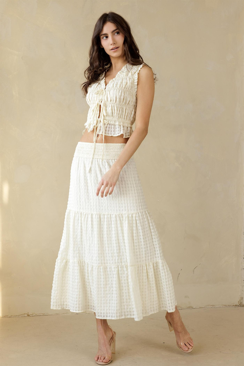 Cream Maxi Skirt Longhorn Fashions