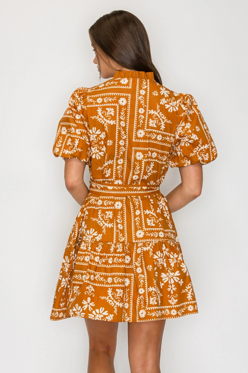Bandana Print Cotton Mini Dress
