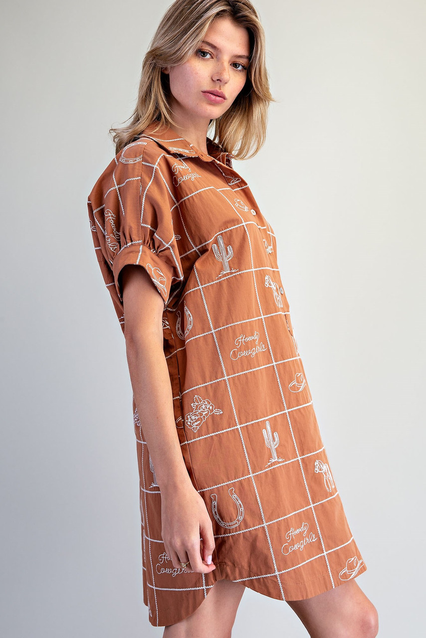 western dress Cute Casual Outfits Elegant Cute One Piece Western Dress Casual One Piece Short Dress This will make you more relaxed and comfortable Short Sleeve Western Shirt Dress
