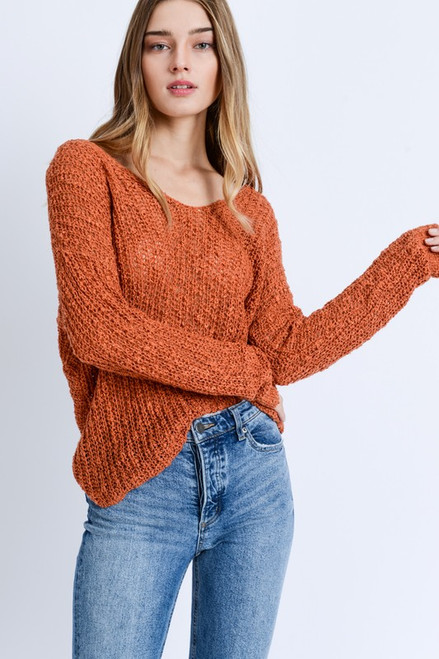 orange sweater