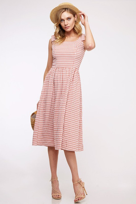 burnt orange midi dress