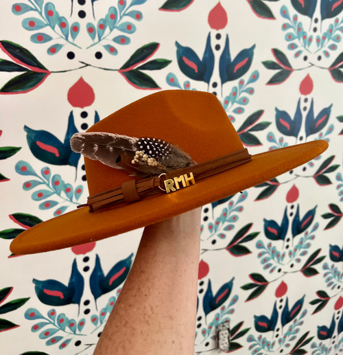 Burnt Orange Custom Wide Brim Hat 