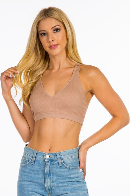 Lace Racerback Bralette (Caramel)