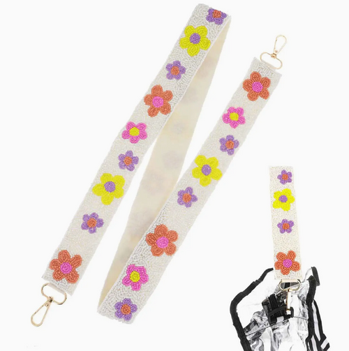 Floral Beaded Purse Strap