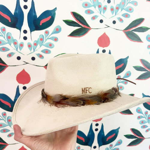 Ivory Combo Hat with Feather Band 