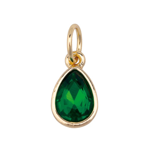 Green Teardrop Charm