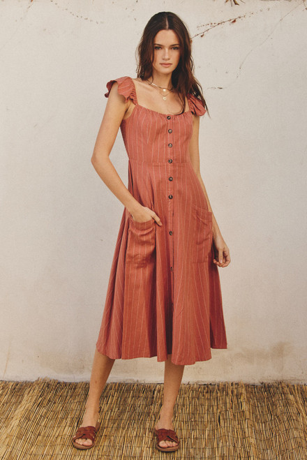 Pinstripe Midi Dress