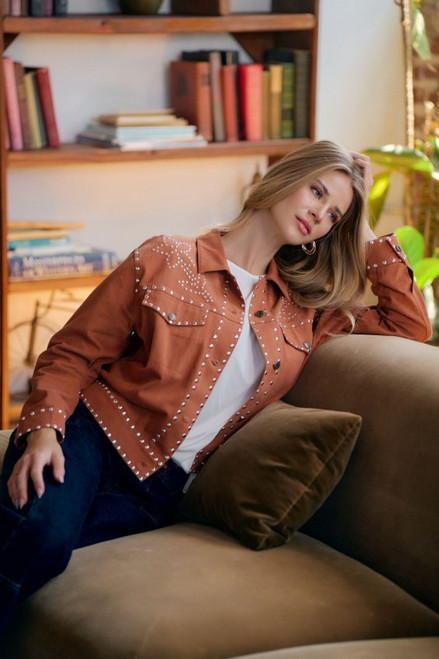 burnt orange jean jacket