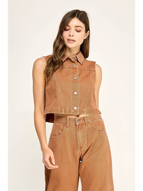 Burnt Orange Denim Vest