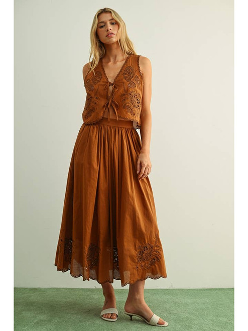 Embroidered Maxi Skirt