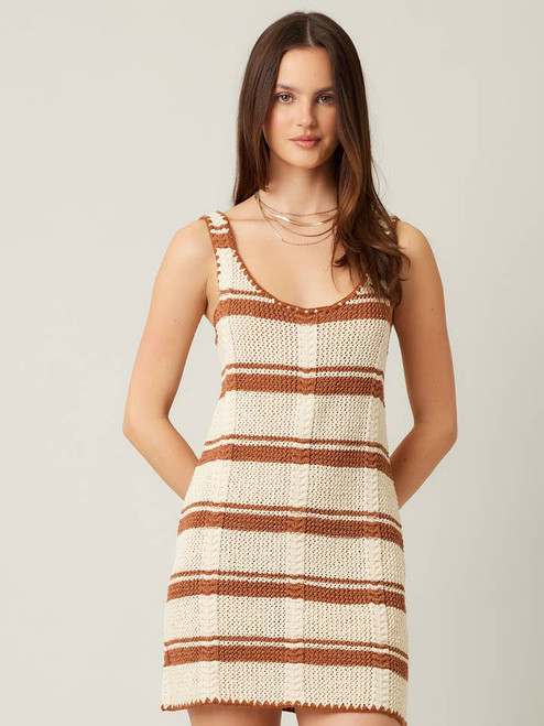Burnt Orange Knit Mini Dress