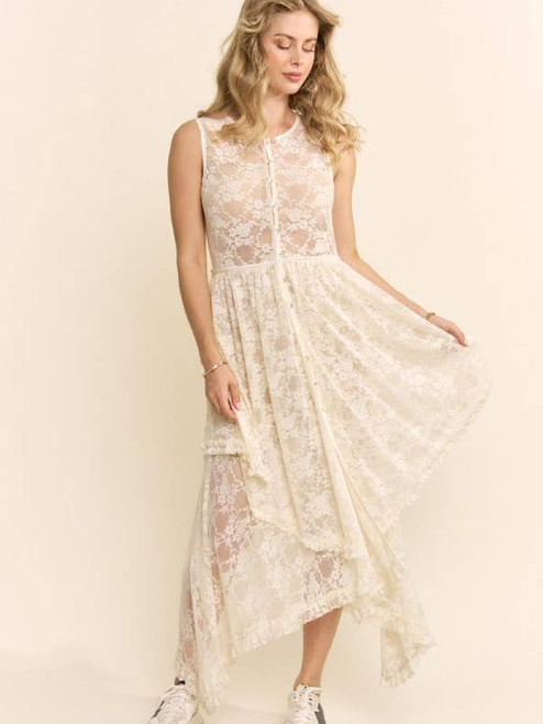 Cream Lace Duster