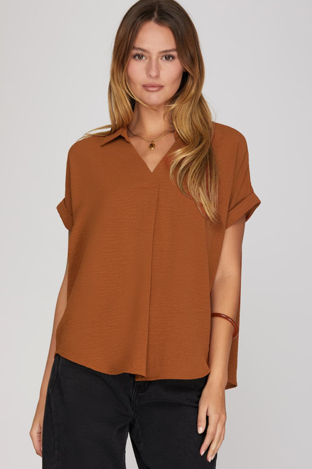 Toffee Short Sleeve Top