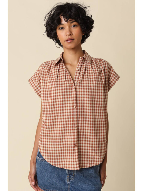 Gingham Short Sleeve Button Up