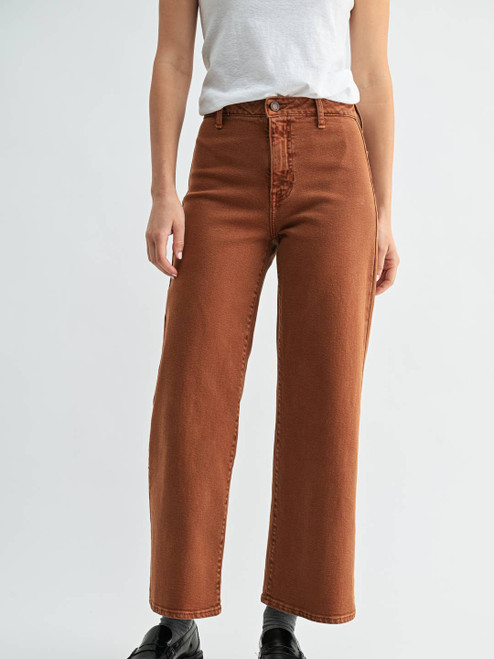 Burnt Orange Wide Leg Jeans