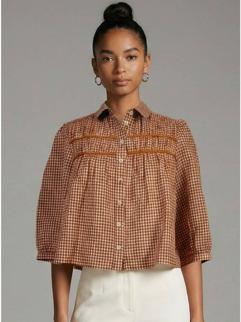 Terracota Gingham Blouse