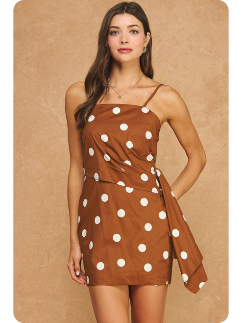 Polka Dot Cotton Mini Dress