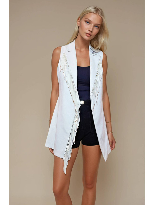 Ivory Fringe Vest