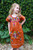 Burnt Orange Embroidered Dress for Kids