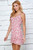 Pink Floral Print Mini Dress