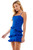 Blue Fitted Ruffle Mini Dress