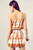 Burnt Orange White Tie Dye Strapless Dress