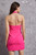 Hot Pink Halter Neckline Dress 