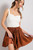 Burnt Orange Pleated Skort