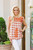 Burnt Orange White Plaid Embroidered Top