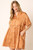 Burnt Orange White Patterned Button Down Dress