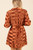 Burnt Orange Pleated Satin Mini Dress