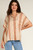 Cream Short Sleeve Striped Button Down