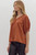 Burnt Orange Satin Braided Trim Blouse