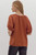 Burnt Orange Satin Braided Trim Blouse