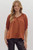 Burnt Orange Satin Braided Trim Blouse