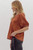 Burnt Orange Satin Braided Trim Blouse