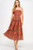 Rust Eyelet Strapless Midi Dress