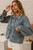 Denim Ruffled Collar Quilted Jacket