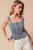 Denim Fitted Button Front Top