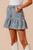 Ruffled Hem Denim Skirt