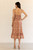 Beige Rust Floral Midi Dress