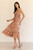 Beige Rust Floral Midi Dress