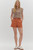 Burnt Orange Pintuck Shorts