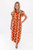 Burnt Orange Aubrey Belted Midi Dress