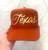Burnt Orange Texas Script Hat