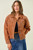 Burnt Orange Studded Jean Jacket Burnt Orange Studded Jean Jacket