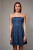Striped Strapless Denim Dress